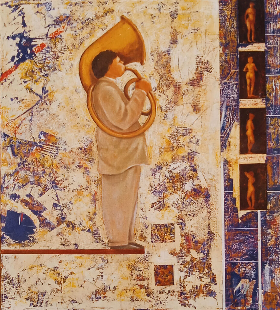 immagin per L'amante musicale - olio su tela 120x100cm, 1994. Roberto Meta.