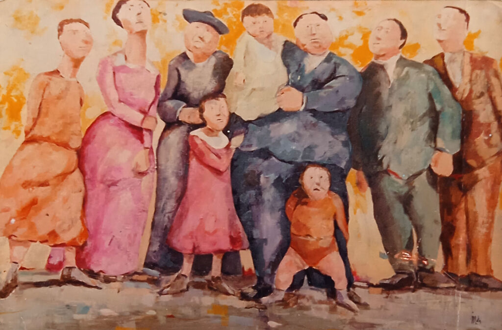 immagine per Foto di famiglia - olio su tela 120x100cm, 1985-1990. Roberto Meta