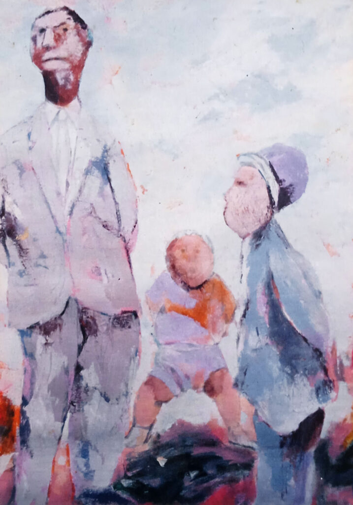 immagine per Incontri - olio su tela 60x100cm, 1989. Roberto Meta